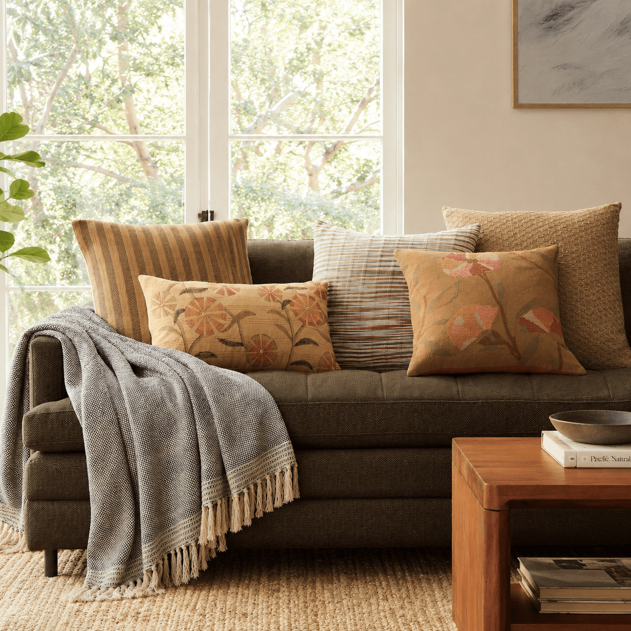 Two-tone Linen Throw 2