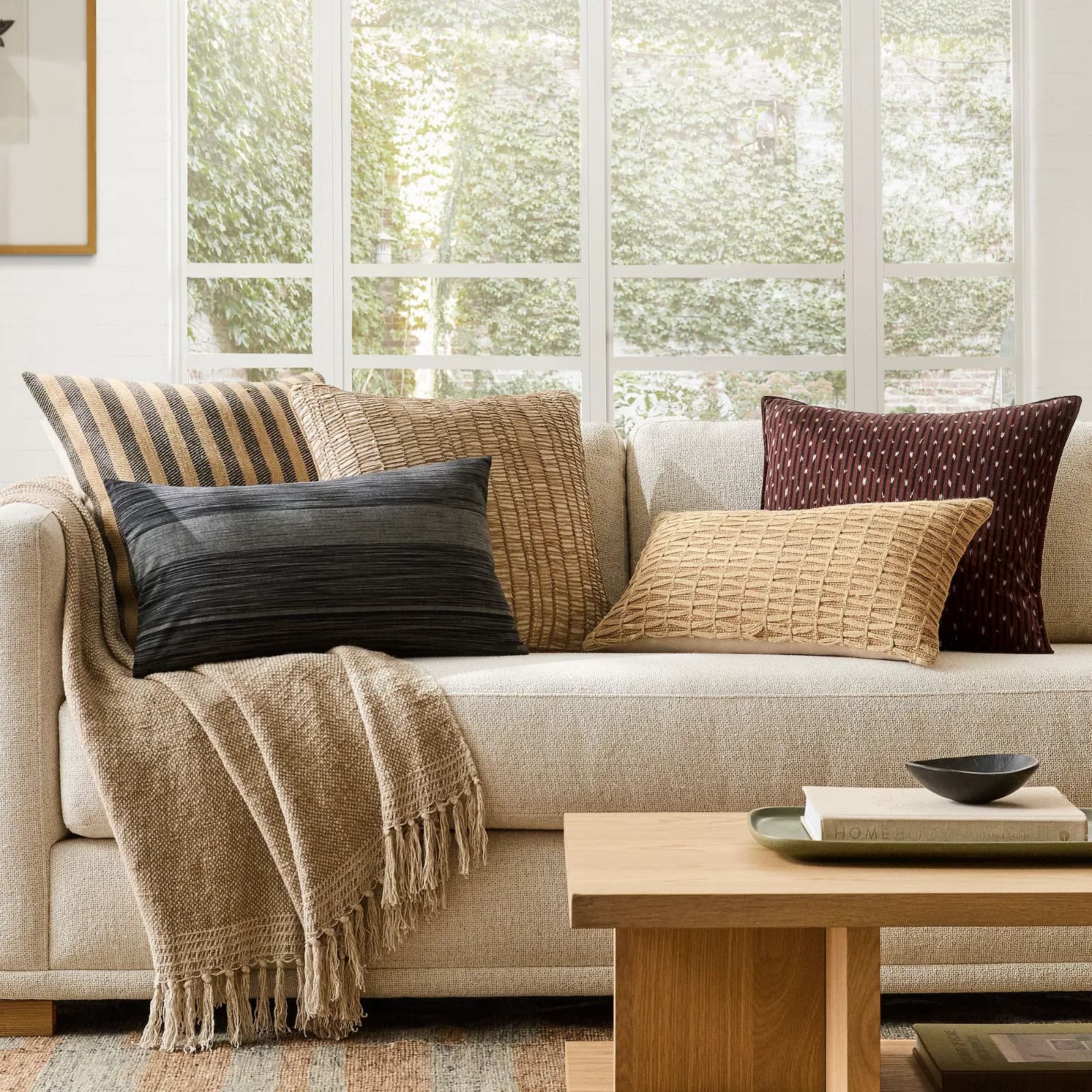 Two-tone Linen Throw
